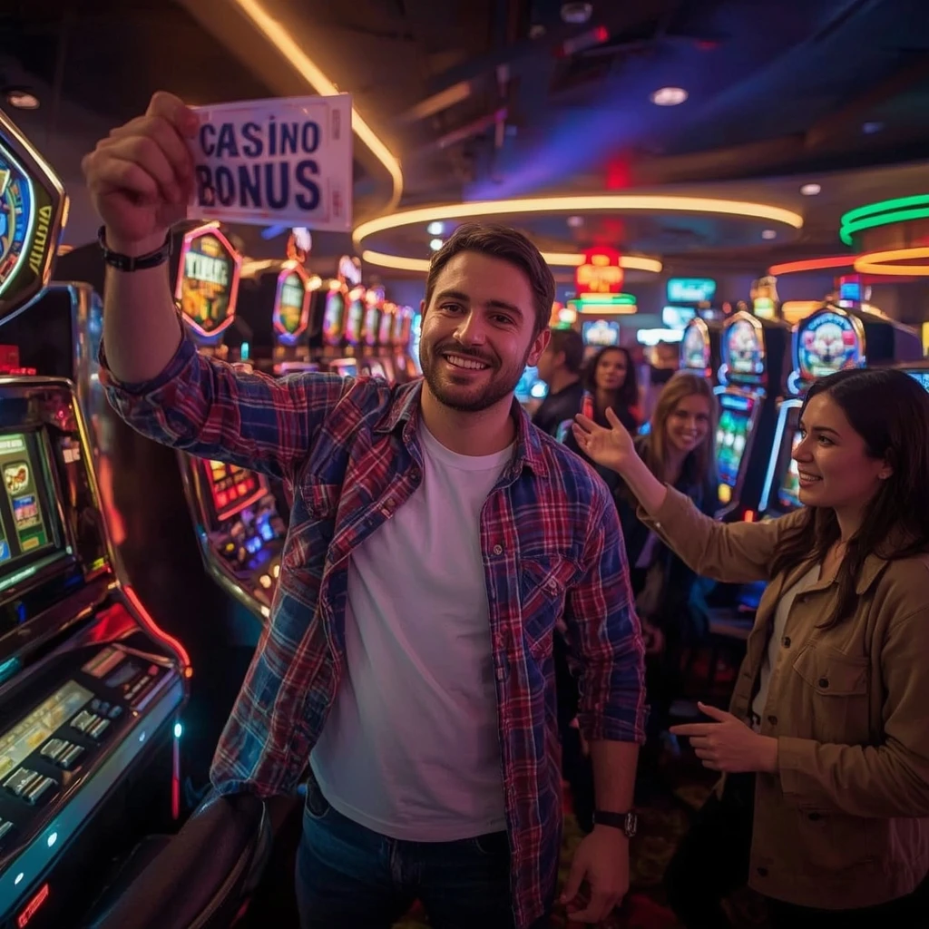 una persona con un bono de casino GAMBETA10 CASINO